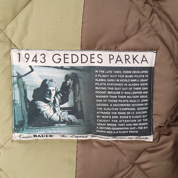 Eddie Bauer Goose Down Jacket Faux Fur Hood/Face 650 Fill Power Geddes Parka L - Picture 7 of 12